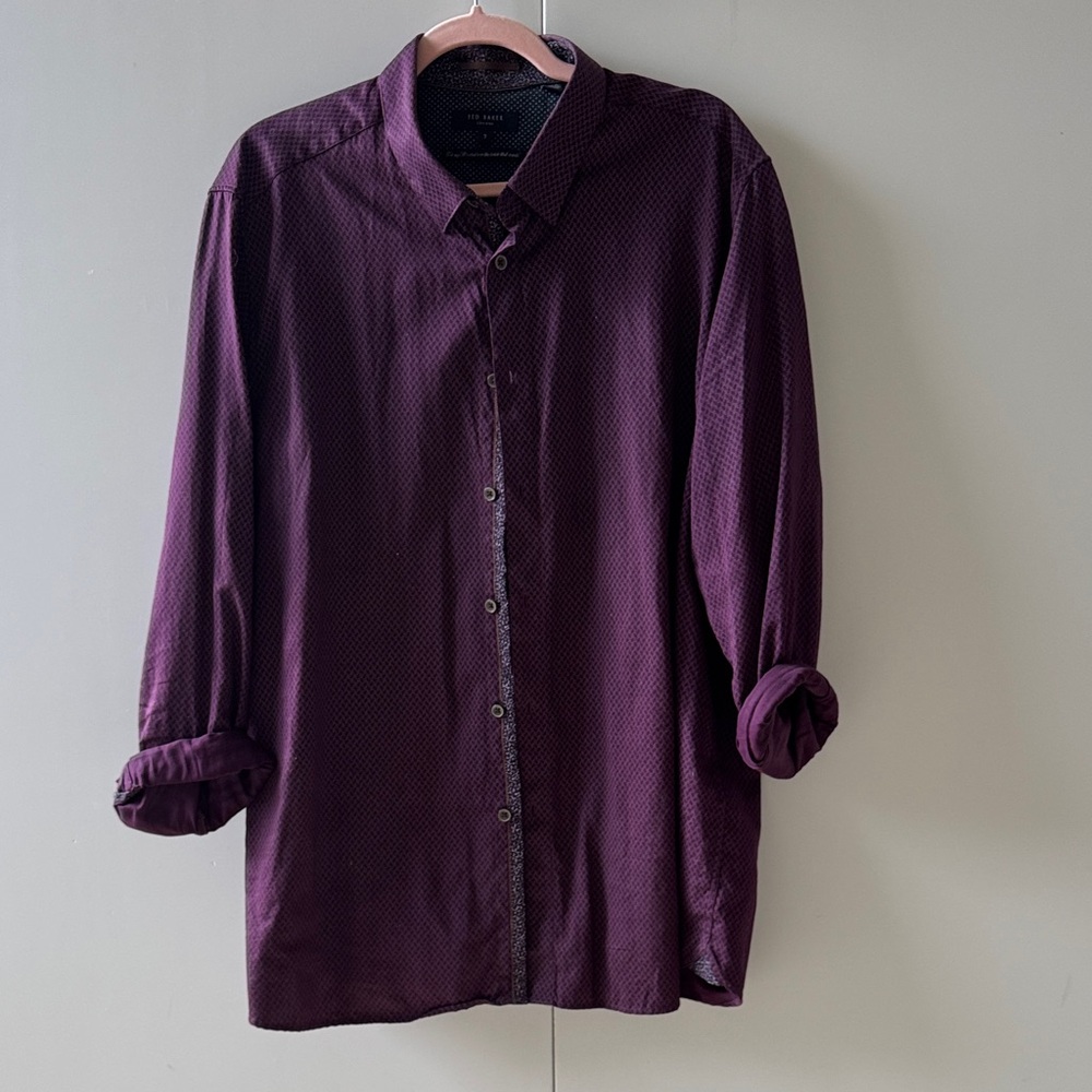 Ted Baker Purple Patterned Shirt size 7